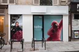 Billboard Premium Wallscapes in Paris Saint Lazare Kipling outdoor street campaign X Surface media