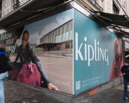 Outdoor Campaign Premium Billboard wallscape Paris KIPLING x Surface Media